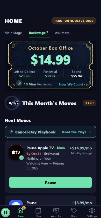 Home’s Backstage View With This Month’s Moves and Savings from an Example Account